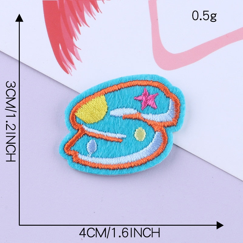 Cute Letter S 'Colorful' Embroidered Patch