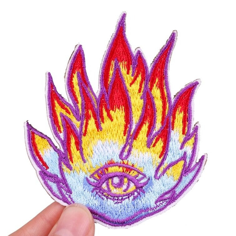 Cool 'Burning Eye' Embroidered Patch — Little Patch Co