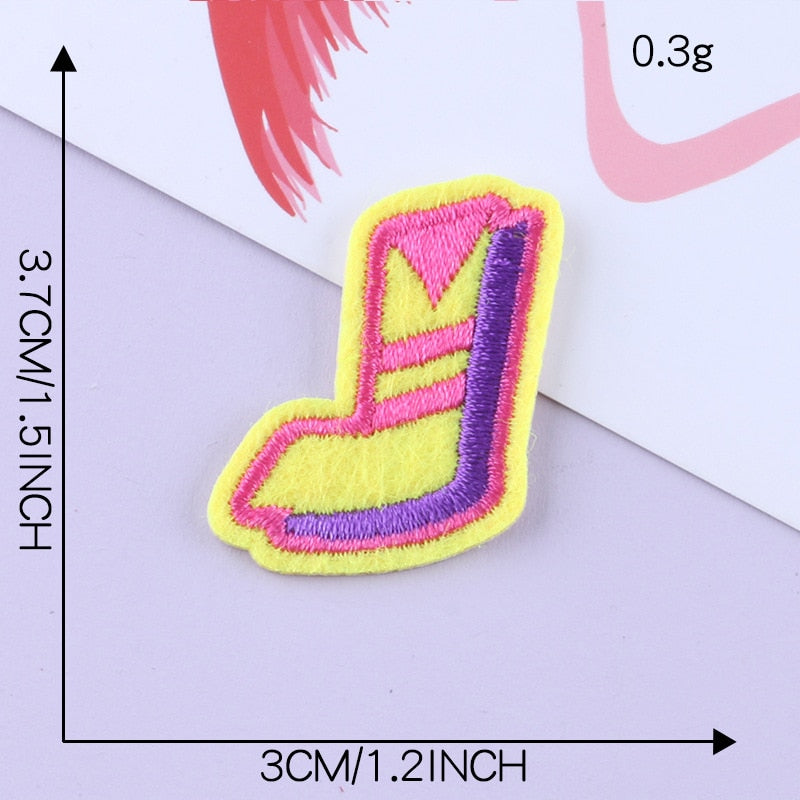 Cute Letter J 'Colorful' Embroidered Patch