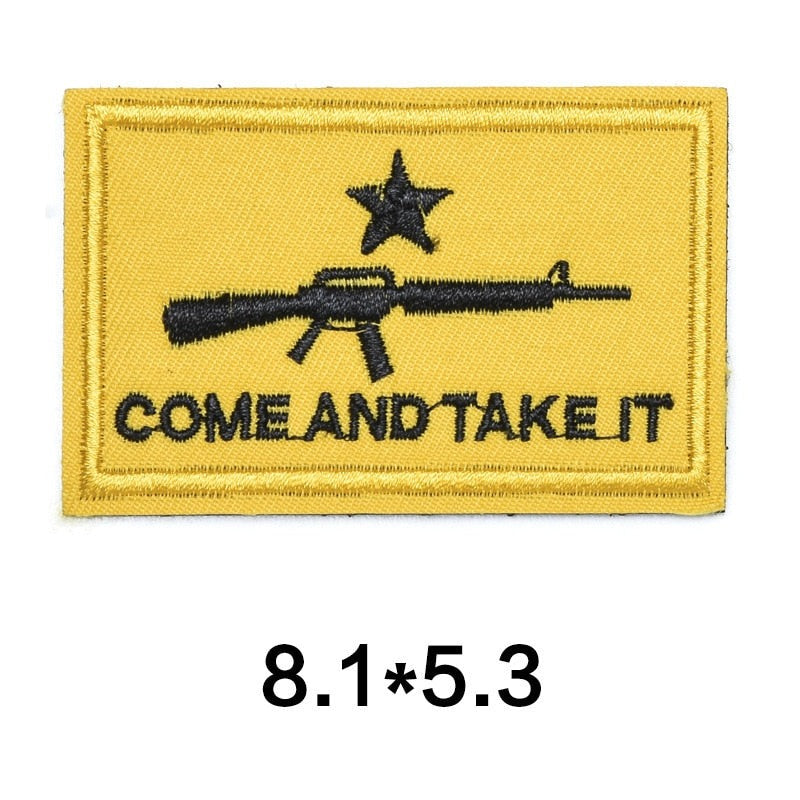 Rifle Gun 'Come and Take It' Embroidered Velcro Patch