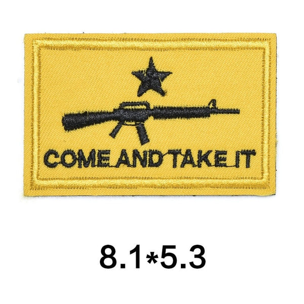 Rifle Gun 'Come and Take It' Embroidered Velcro Patch