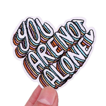 Colorful Stripes 'You Are Not Alone | Heart' Embroidered Patch