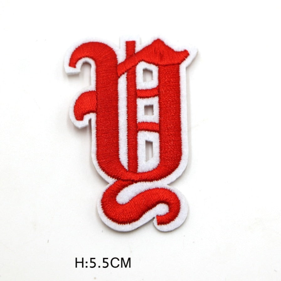 Gothic Font 'Letter Y' Embroidered Patch
