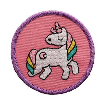 Unicorn 'Snobbing | Round' Embroidered Velcro Patch