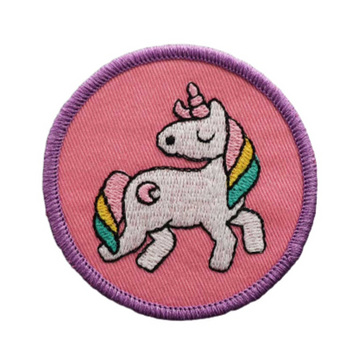 Unicorn 'Snobbing | Round' Embroidered Patch