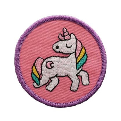 Unicorn 'Snobbing | Round' Embroidered Patch