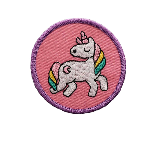 Unicorn 'Snobbing | Round' Embroidered Velcro Patch
