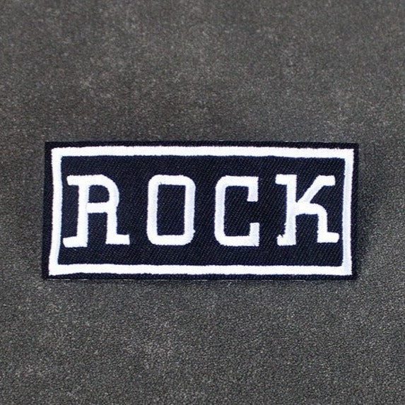 Music 'Rock | White' Embroidered Patch