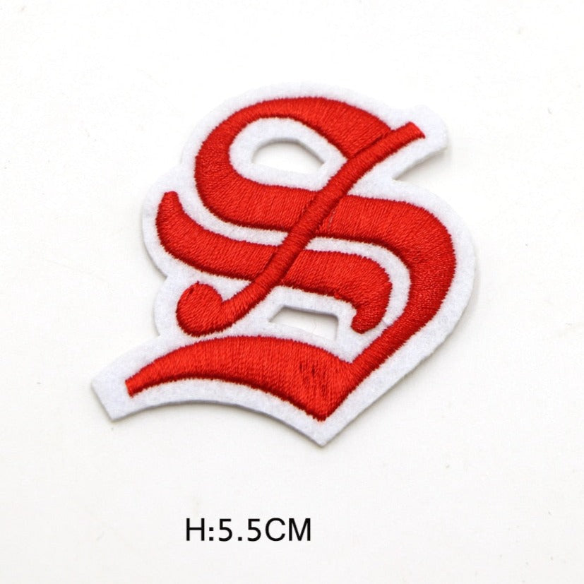 Gothic Font 'Letter S' Embroidered Patch