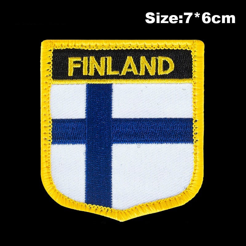 Finland Flag Embroidered Velcro Patch