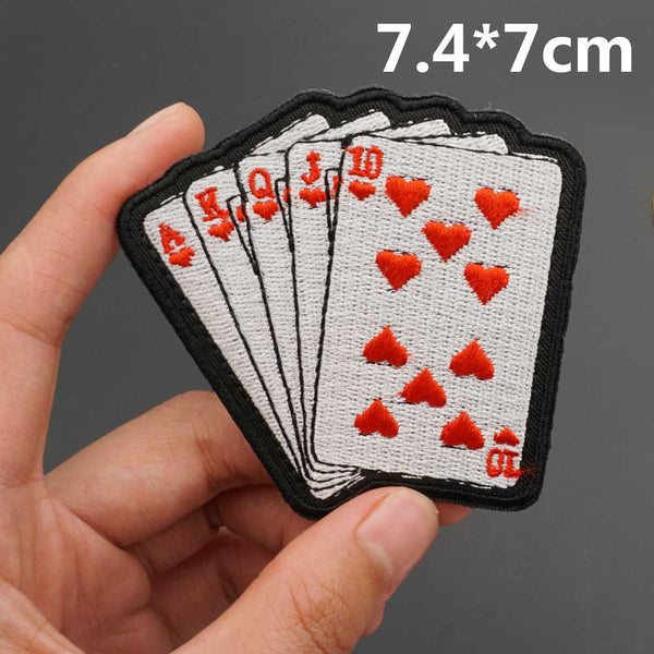 Playing Cards 'Hearts' Embroidered Patch