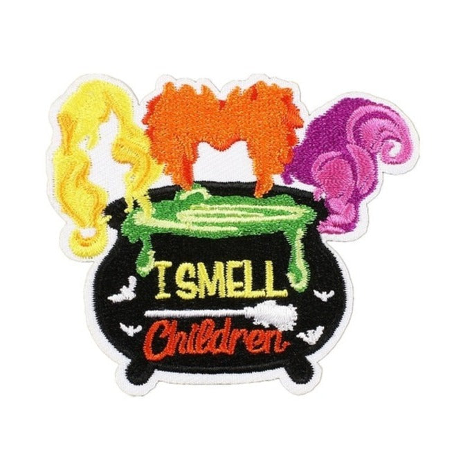 Hocus Pocus 'Sanderson Hairs and Cauldron | I Smell Children' Embroidered Patch