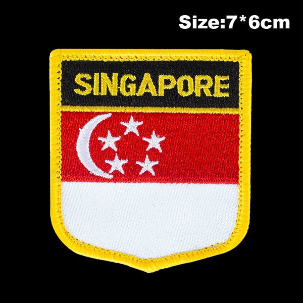 Singapore Flag '1.0' Embroidered Velcro Patch