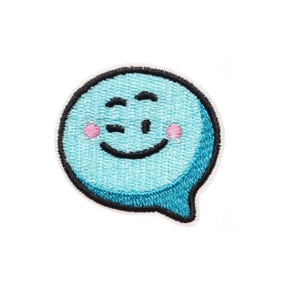 Cute 'Blue Bubble | Winks' Embroidered Patch