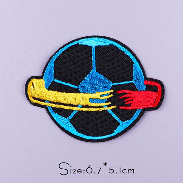 Soccer Ball 'Dual Ring Scarf' Embroidered Patch