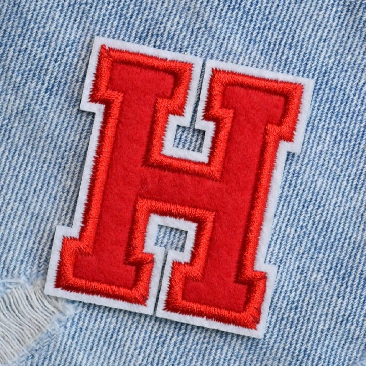 Letter H 'Red' Embroidered Patch