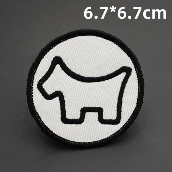 Cute 'Cameron Dog Logo | Round' Embroidered Patch