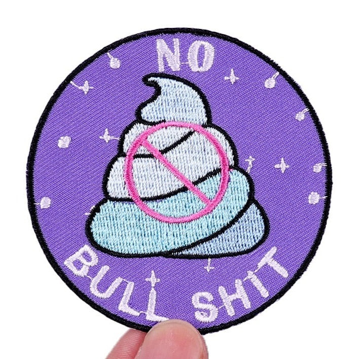 No Bull Sh*t 'No Poop Sign' Embroidered Patch