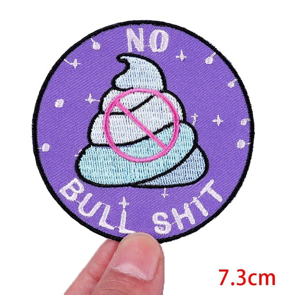 No Bull Sh*t 'No Poop Sign' Embroidered Patch