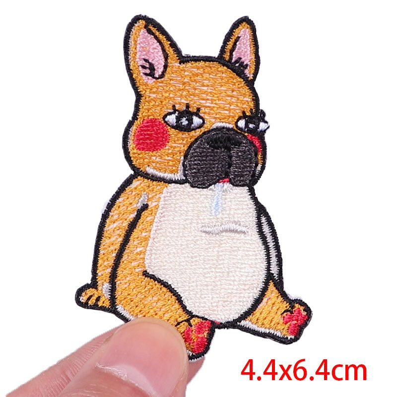 Drooling Patch French Bulldog 'Blushed And Drooling' Embroidered Patch