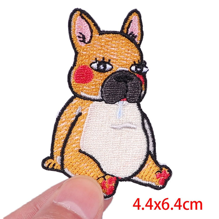 French Bulldog 'Blushed And Drooling' Embroidered Patch