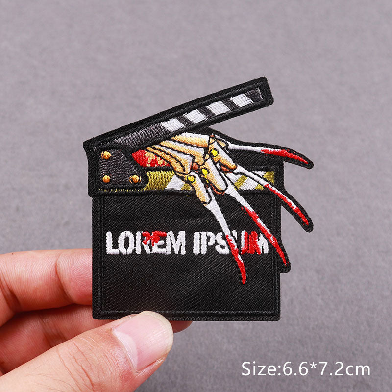 Horror 'Lorem Ipsum | Bloody Hand' Embroidered Patch