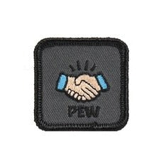 Cool 'Pew | Shakehands' Embroidered Velcro Patch