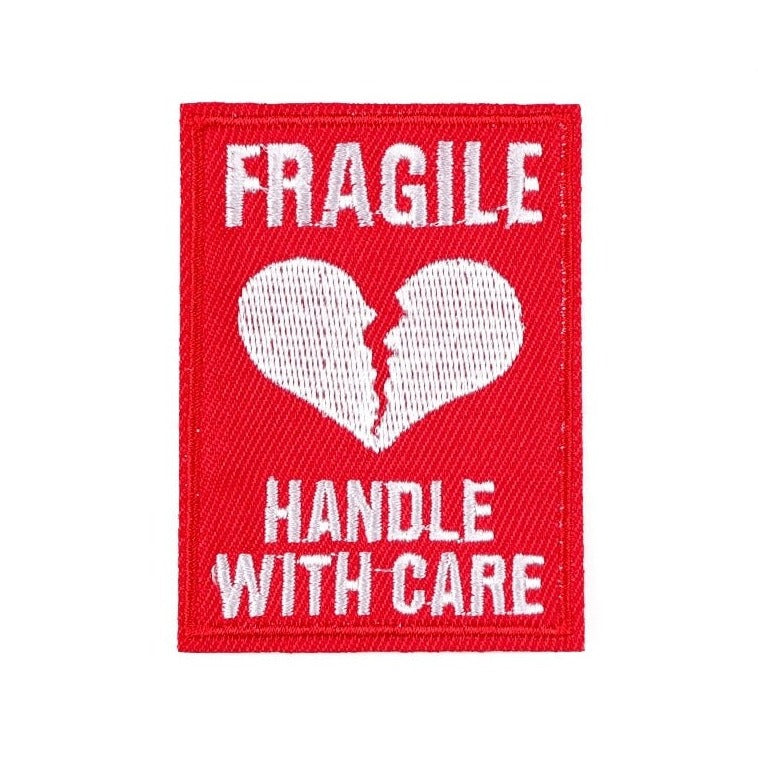 Fragile Heart 'Handle With Care' Embroidered Patch — Little Patch Co