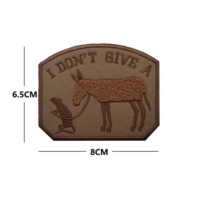 I Don't Give A 'Rat And Donkey' Embroidered Velcro Patch