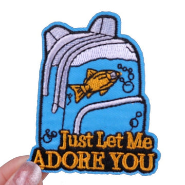Fish Backpack 'Just Let Me Adore You' Embroidered Patch