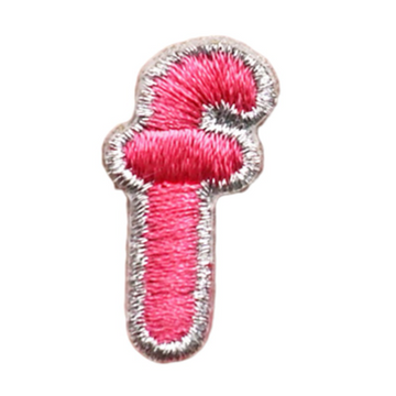 Small Letter F 'Pink' Embroidered Patch