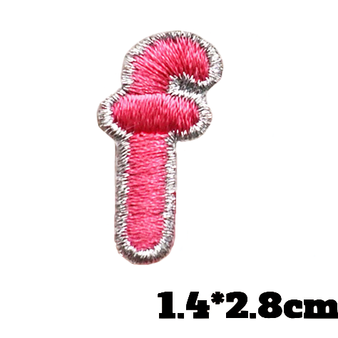 Small Letter F 'Pink' Embroidered Patch