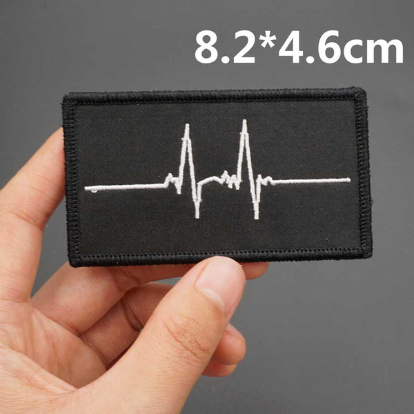 Cool 'Heartbeat Lifeline' Embroidered Patch