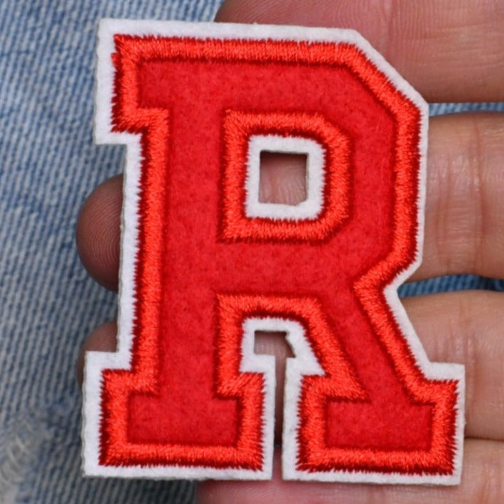 Letter R 'Red' Embroidered Patch