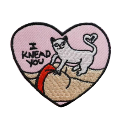 Funny Cat 'I Knead You | 1.0' Embroidered Patch