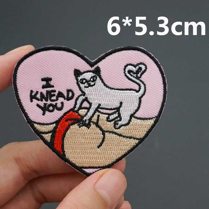 Funny Cat 'I Knead You | 1.0' Embroidered Patch