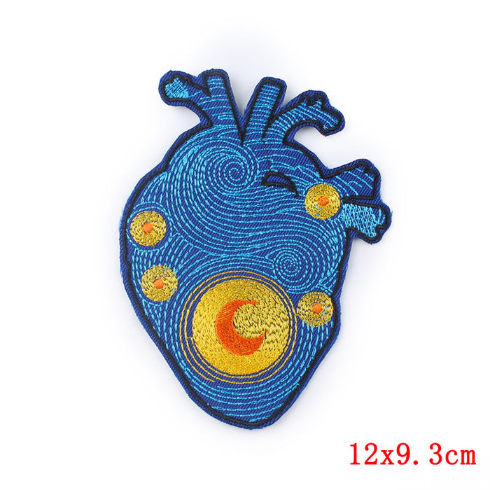 Anatomical Human Heart 'Painted | 3.0' Embroidered Patch