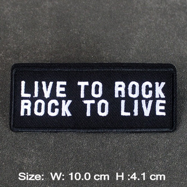 Music 'Live To Rock | Rock To Live' Embroidered Patch