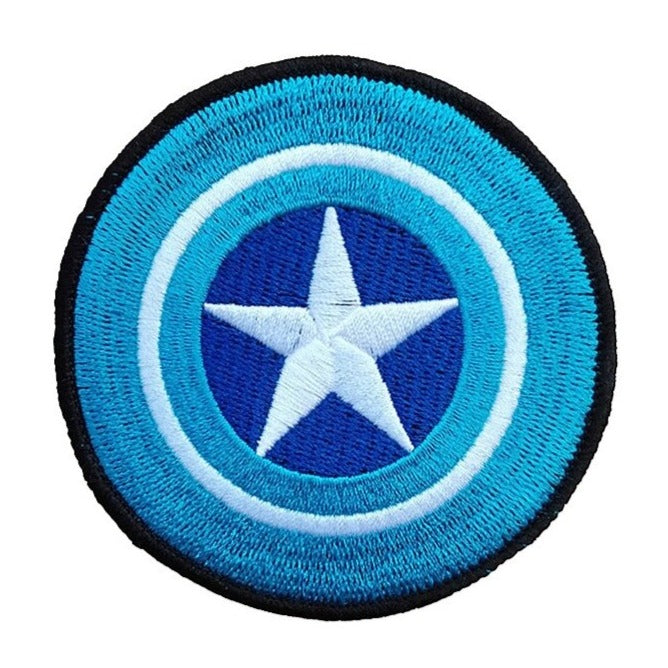 Captain America 4" 'Shield | Blue' Embroidered Patch Set