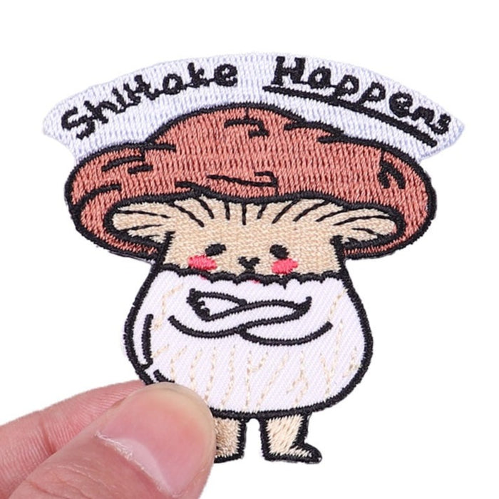 Shiitake Happens 'Serious Mushroom' Embroidered Patch