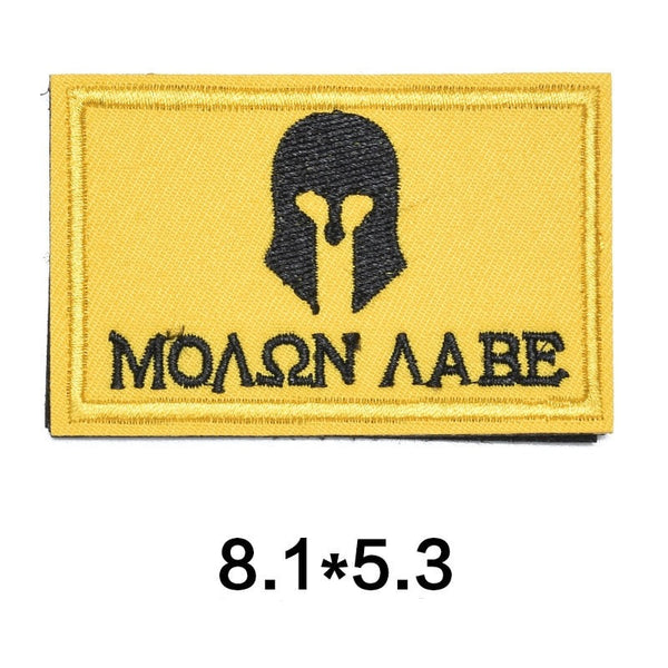 Viking 'Molon Labe | Spartan Helmet' Embroidered Velcro Patch