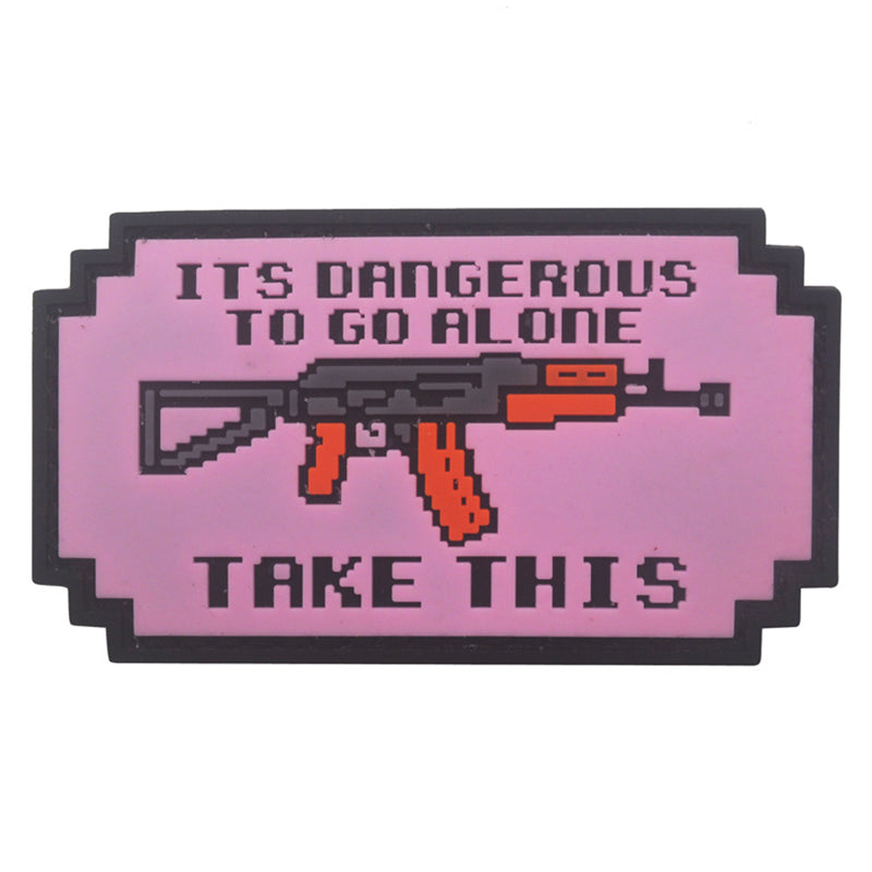 Its Dangerous To Go Alone 'AK-47 Gun' PVC Rubber Velcro Patch