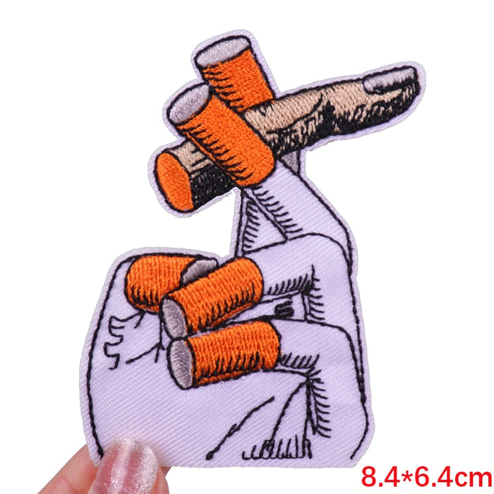 Horror 'Cigarette Hand' Embroidered Patch