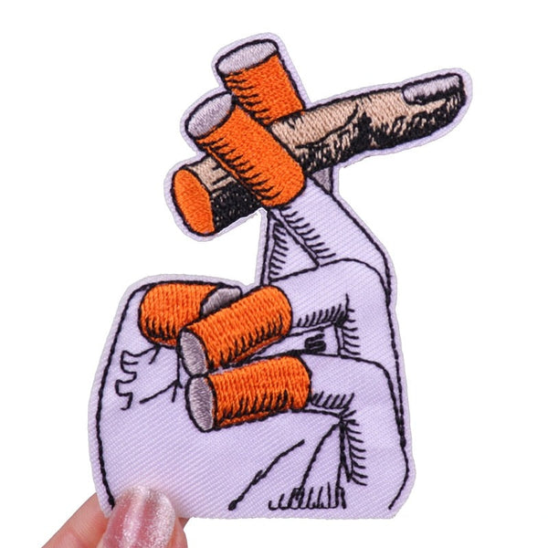 Horror 'Cigarette Hand' Embroidered Patch