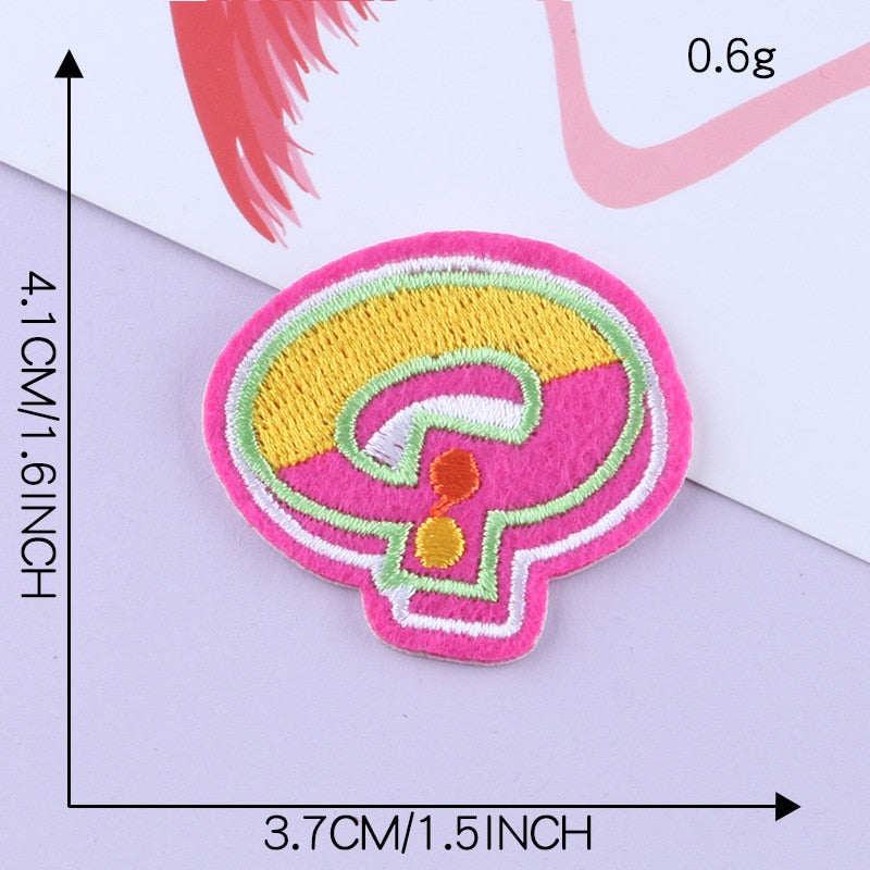 Cute Letter Q 'Colorful' Embroidered Patch