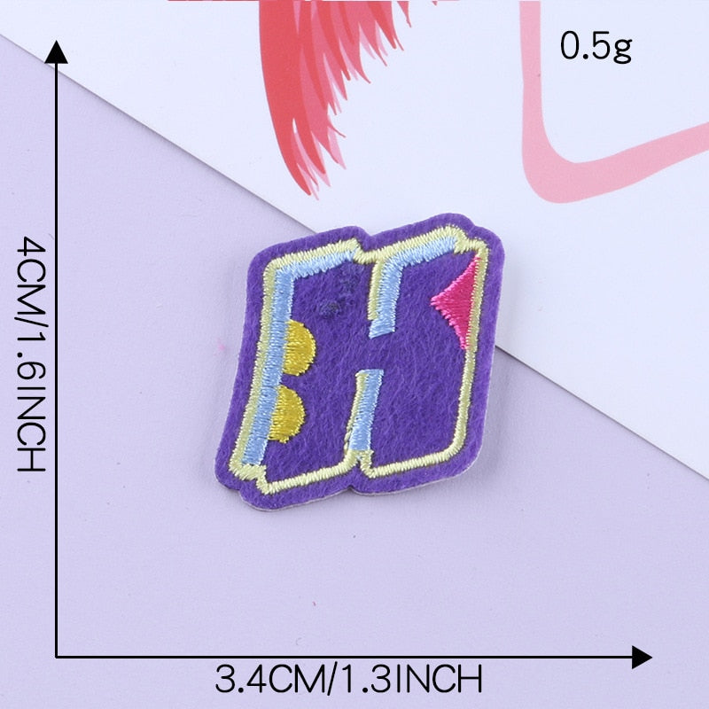 Cute Letter H 'Colorful' Embroidered Patch