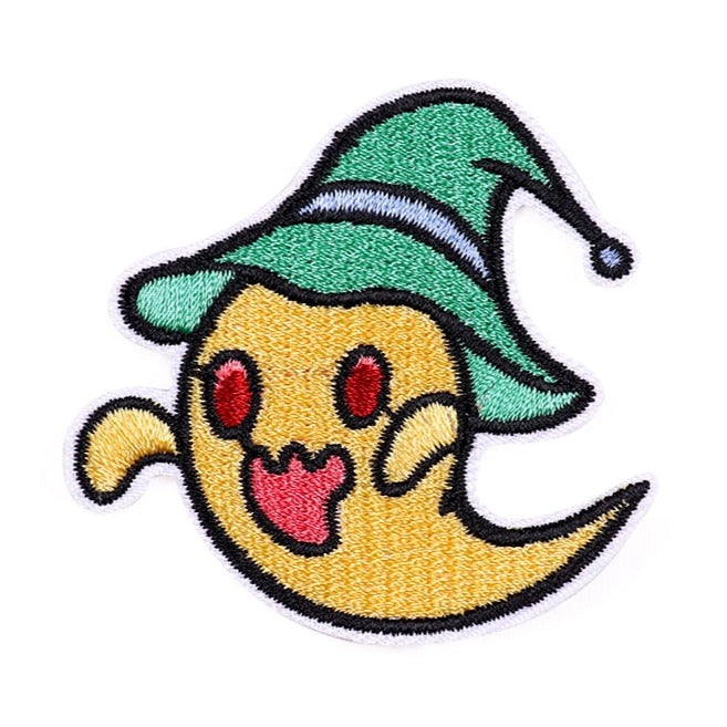 Halloween 'Yellow Ghost | Hat' Embroidered Patch