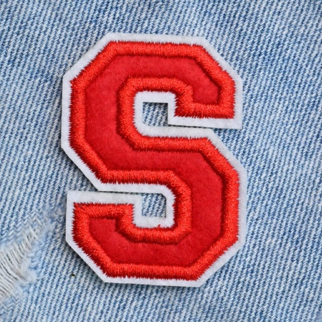 Letter S 'Red' Embroidered Patch
