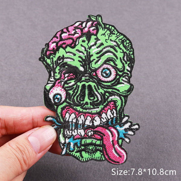 Skull 'Silly Zombie | Head' Embroidered Patch