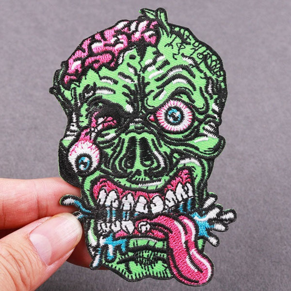 Skull 'Silly Zombie | Head' Embroidered Patch